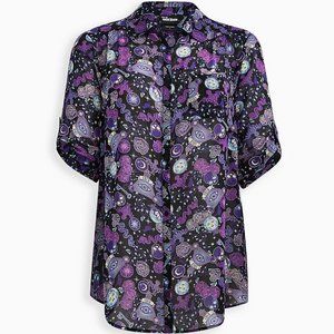 Disney Haunted Mansion Button Down Tunic - Chiffon